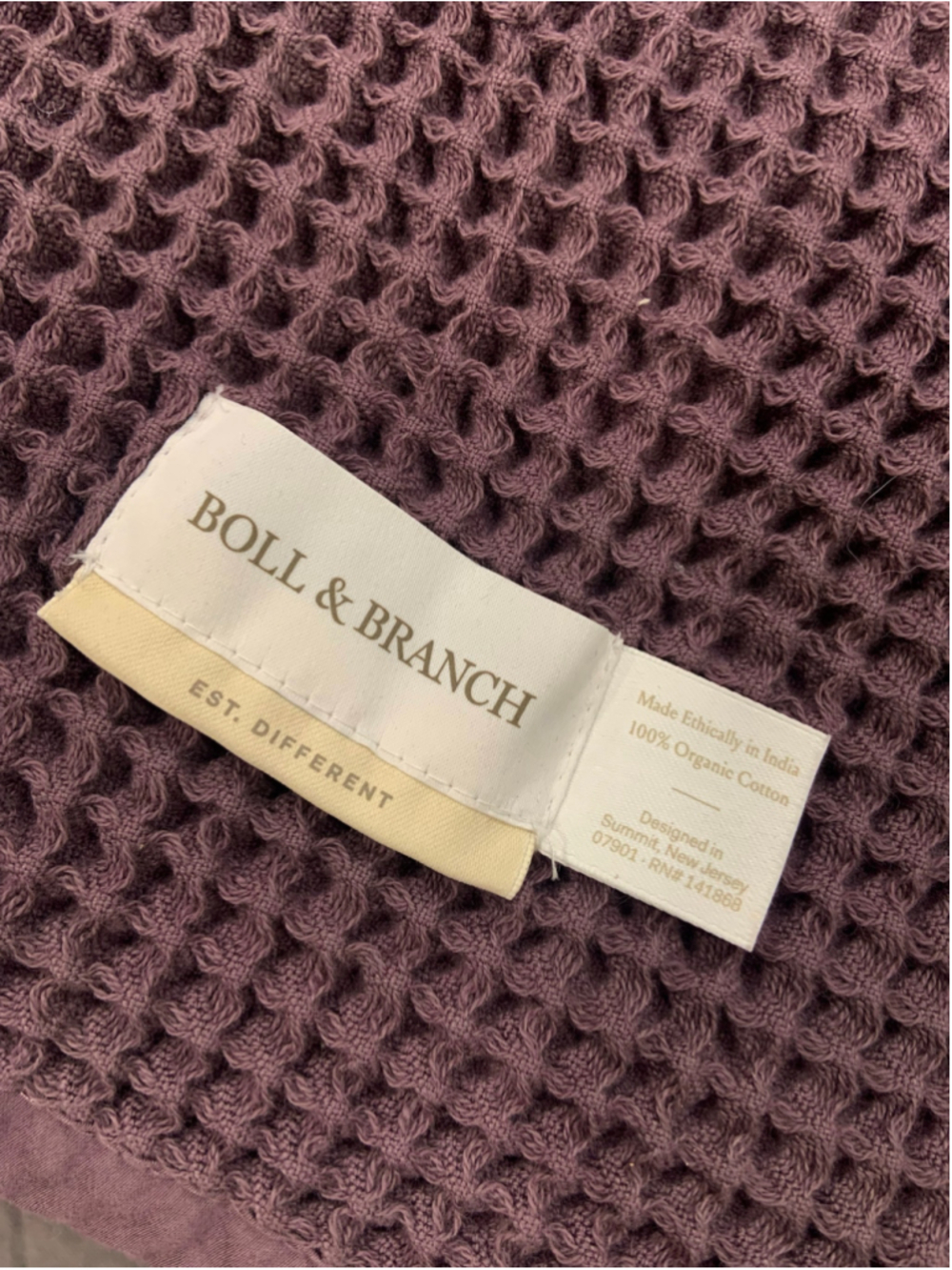 BOLL & BRANCHES Organic Cotton Waffle Bed Blanket (Sz Queen / Full) - Picture 4 of 8